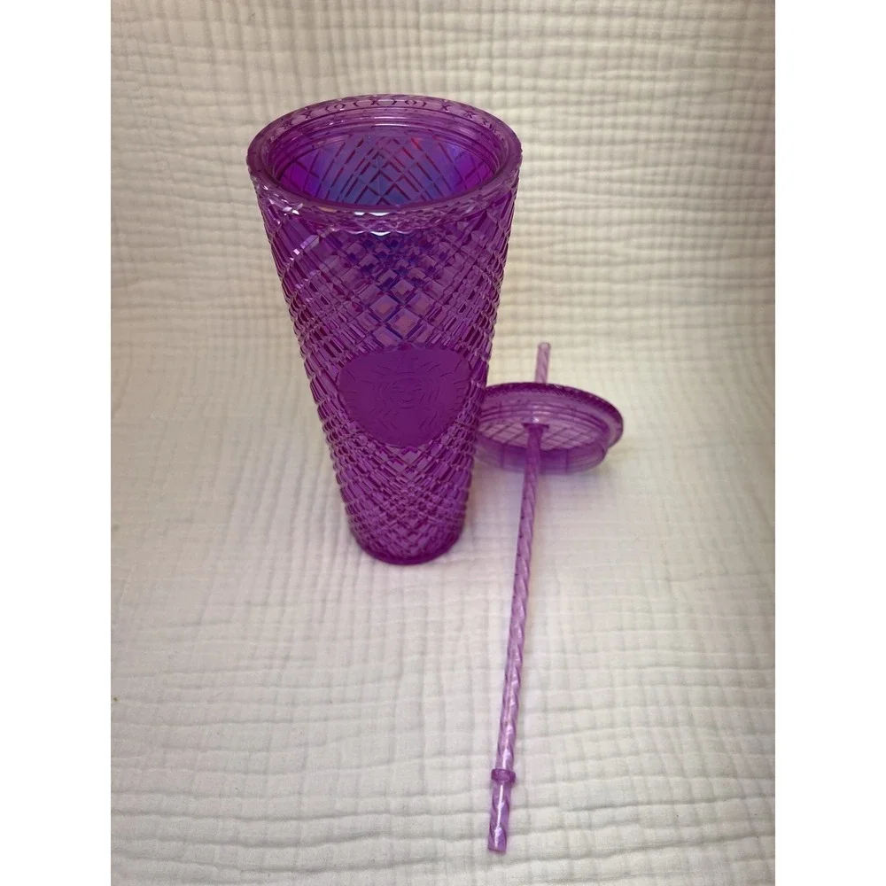 Starbucks Cold Cup Tumbler Venti 24oz Studded Reusable Jeweled Pink Taffy